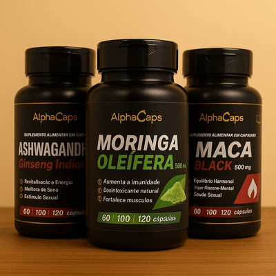 Kit Moringa + Ashwagandha + Maca Black - 3000mg total
