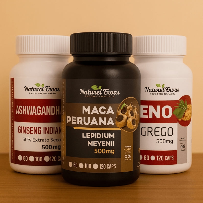 Kit Alpha Natural - Feno Grego Maca Peruana e Ashwagandha