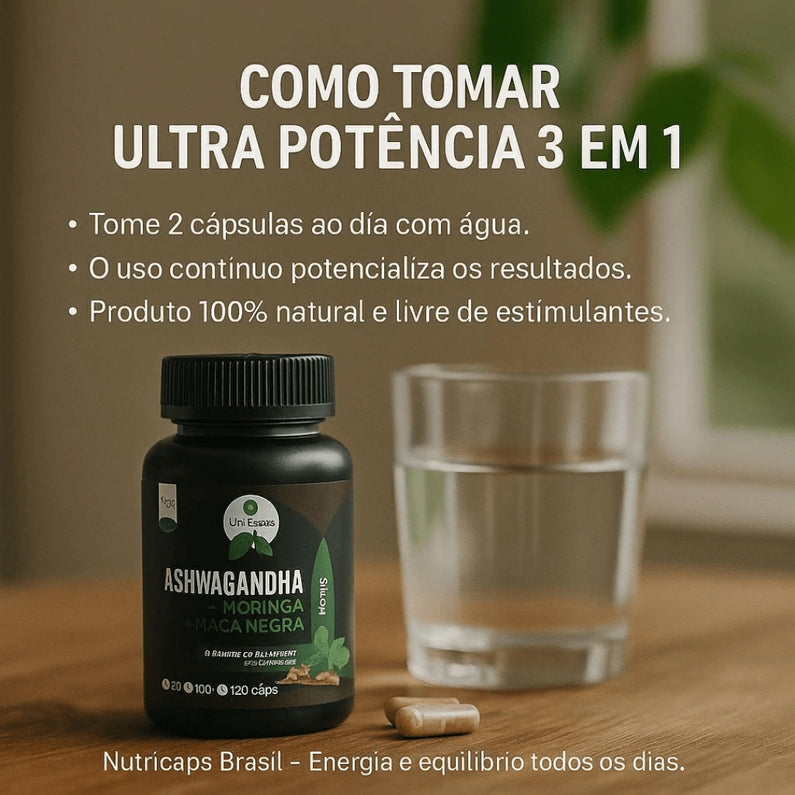 Ashwagandha + Moringa + Maca Negra