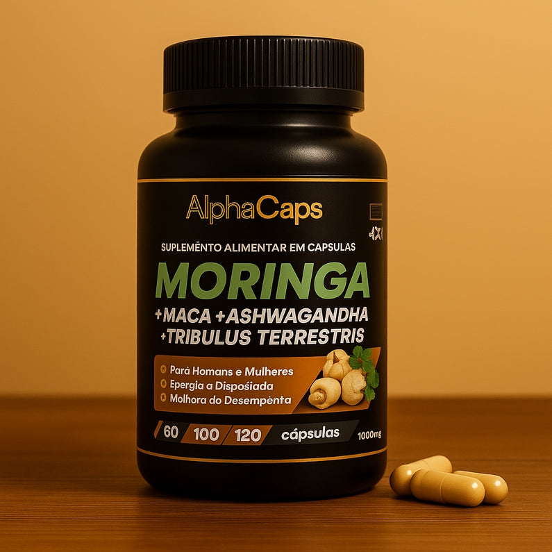 Moringa, Tribullus, Maca Peruana, Ashwagandha - 4 em 1