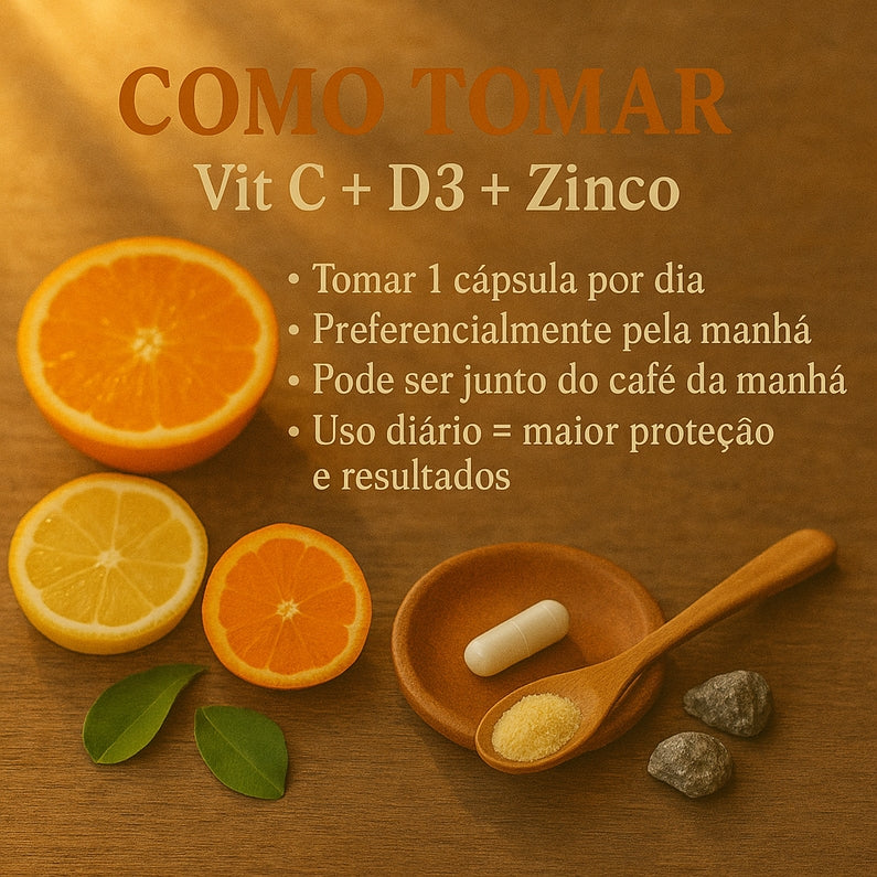 Trio Vital - Vitamina C + D3 + Zinco