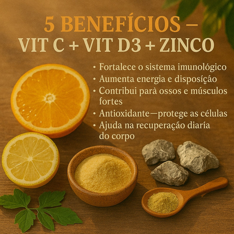 Trio Vital - Vitamina C + D3 + Zinco