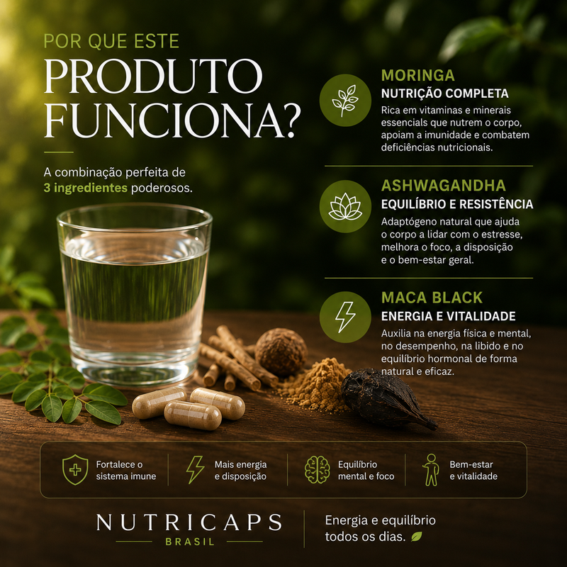 Kit Turbo Vital - Moringa, Ashwagandha e Maca Black