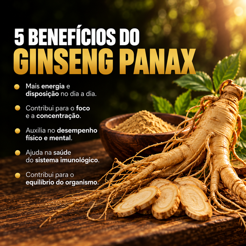 Ginseng Panax em Cápsulas