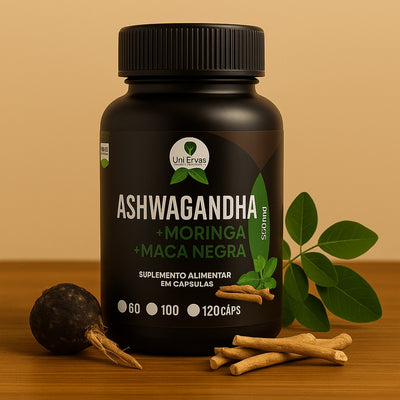 Ashwagandha + Moringa + Maca Negra - Nutricaps Brasil